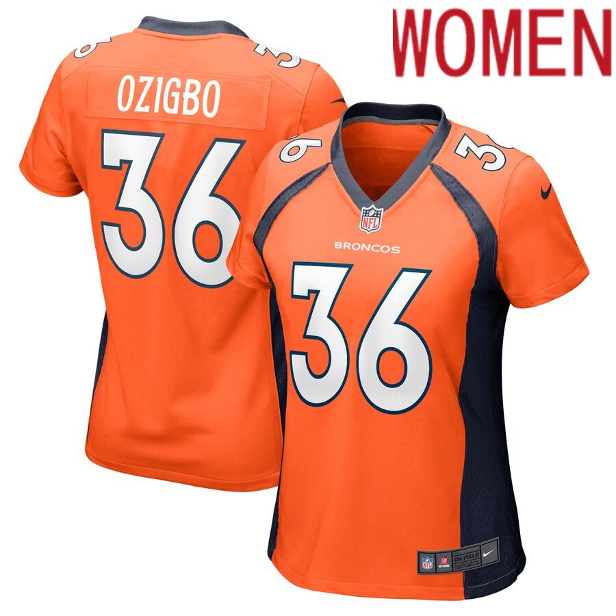 Women Denver Broncos 36 Devine Ozigbo Nike Orange Game Player NFL Jersey